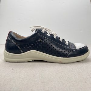Finn Comfort Sneaker EUR 39 Blue Leather Shoes White Lace Up German Made